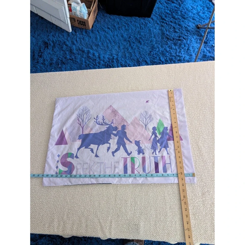 Disney Frozen 2 Elsa Anna‎ Seek The Truth Standard Pillowcase Franco Mfg Blue